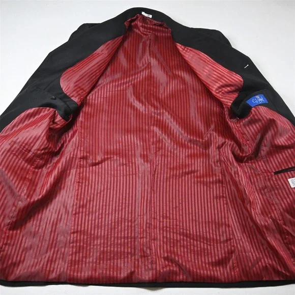EJ Samuel 42L 32x30 Black 3 Piece Vest Mens Jacket Pants Suit